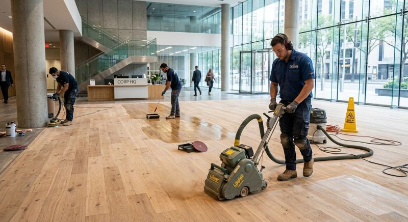 Our team working on Wood Floor Service projects in Enfield, CT