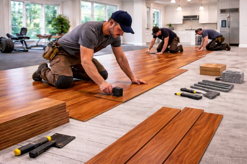 Cherry Floor Installation in Ellington, CT