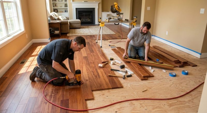 Cherry Floor Installation in Longmeadow, MA