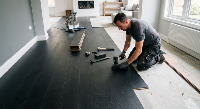 Dark Wood Floor Installation in Enfield, CT