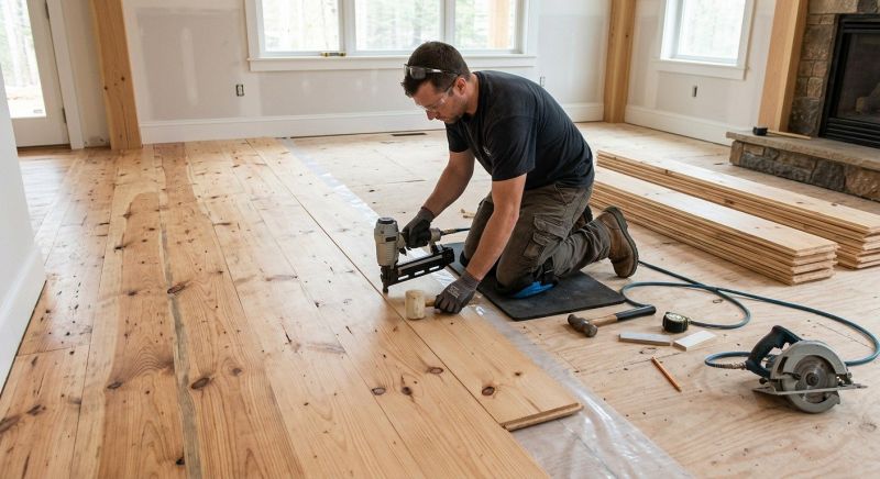 Pine Floor Installation in Enfield, CT
